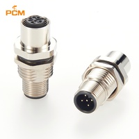 Adaptateur de panneau de passage mural M12 A-Code 5 broches mâle vers femelle, réceptacle de cloison pour capteur/actuateur M12, appareil Fieldbus M12