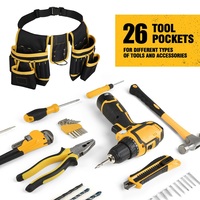 Sac de ceinture ajustable pour bricoleur, pochette à outils d'électricien, ceinture porte-outils magnétique pour charpentier, organisateur d'outils, porte-clous et outils utilitaires