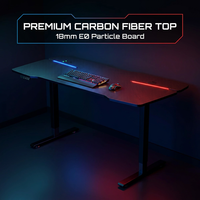 Table de gaming AOR intelligente à hauteur réglable, plateau en fibre de carbone, éclairage d'ambiance RGB, mémoire de position, vente en gros usine
