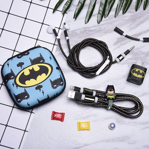 Éblouissant Protection Corde <span class=keywords><strong>Dessin</strong></span> <span class=keywords><strong>Animé</strong></span> Mignon Dispositif D'enroulement Carré Paquet De Stockage Câble et Chargeur Autocollant Protecteur Kit - Product Image 4