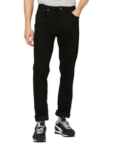 Jean en denim de coton coupe slim pour homme, jambe droite, poids moyen, délavage classique, couleur unie, style décontracté, idéal pour l'automne - Product Image 3