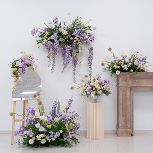 LANJO Dreamy Purple Artificial Flower Garland Wisteria Style For Wedding Hanging <b>Wall</b> And <b>Table</b> Decor - Product Image 1