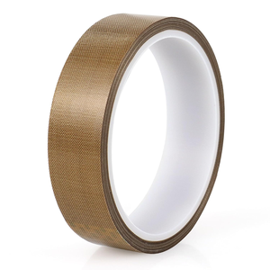 Rollo de tela de fibra de vidrio recubierto de PTFE Adhesivo antiadherente 12mm 1/2 "Instalación de tuberías amarilla Cinta de sellado de Ptfe - Product Image 5