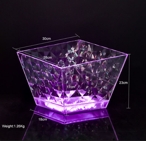 Seau à glace LED en plastique transparent de luxe irrégulier pour <span class=keywords><strong>champagne</strong></span> et vin, idéal pour les soirées en boîte de nuit, avec logo personnalisé - Product Image 3