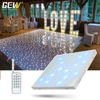 Piste de danse portable GEVV pour mariage, blanche, sans fil, avec télécommande DMX, contrôle par PC, éclairage LED Starlight pour mariage