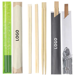 Hoàn toàn đóng gói phân hủy sinh học một thời gian Sushi Vòng đũa dùng một lần với Giấy túi nhựa biểu tượng tùy chỉnh đồ dùng - Product Image 1