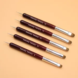 Professional Salon-Grade French Manicure <b>Brushes</b> With Dotting Tool - High-Quality Kolinsky Hair, Odorless Nail Care Kit - Product Image 4