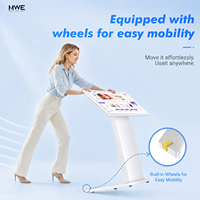 MWE US Stock - Soporte de Suelo para Carteles de 32 y 43 Pulgadas, Señalización Digital LCD, Pantallas Publicitarias, Quiosco Interactivo con Pantalla Táctil para Bancos