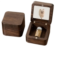 Boîte commémorative pour poils d'animaux et cheveux de bébé, boîte de rangement en bois avec flacons, gravure personnalisée du nom et de la date
