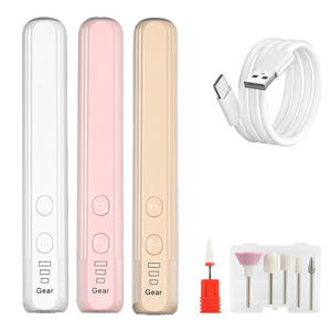 Lime à ongles électrique 45000 tr/min en acier inoxydable, rechargeable par USB, portable, pour soins des cuticules, kit d'outils de manucure et pédicure - Product Image 1