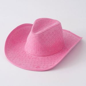 Full Diamond Western Cowboy <b>Hat</b> Solid Color <b>for</b> Men Women - Product Image 2