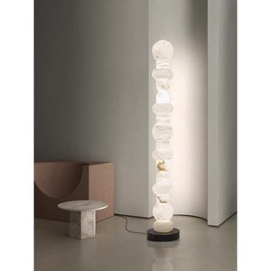 Lámpara de Pie de Mármol Natural LED con Cambio de Color E27 220V, Control por Interruptor, Diseño Decorativo para Sala de Estar, Dormitorio, Villa, Junto al Sofá - Product Image 5