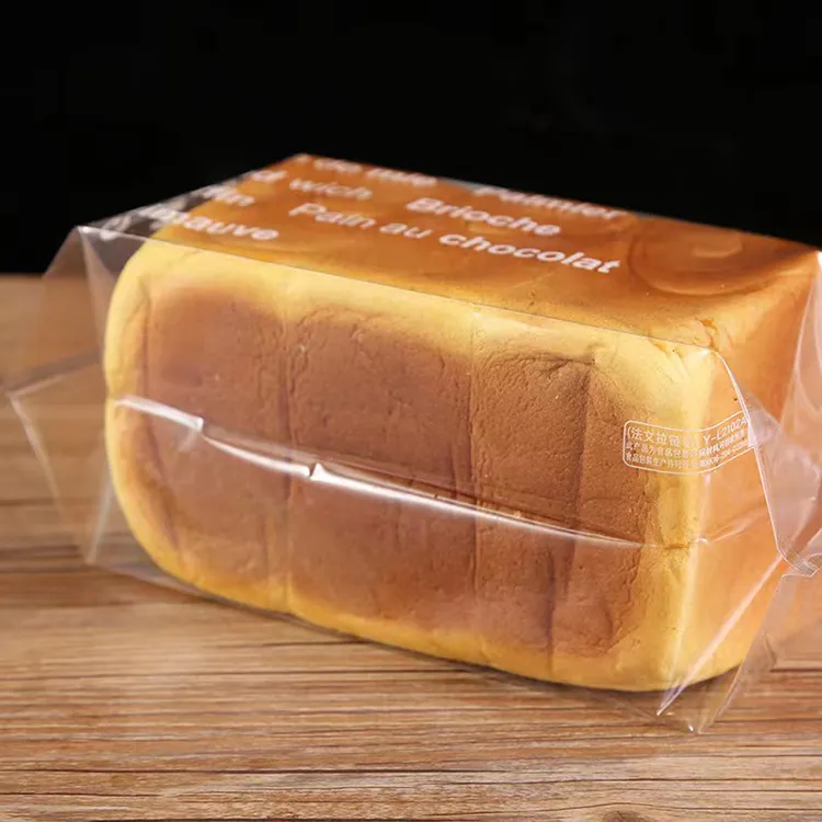 Kundendefiniertes Logo Druck transparenter Plastik-Brotbeutel mit Reißverschluss OPP durchsichtige Kunststoffverpackung mit Griffen für Sandwich-Keks-Lebensmittelverpackung