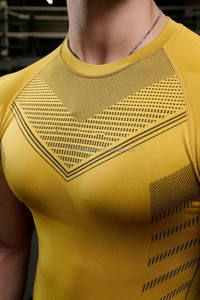 新设计男士压缩t恤男士运动紧身t恤健身短运动男士t恤 - Product Image 5