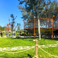 Çocuklar için Özel Tasarım Açık Hava Tığ İşi Halat Ağ Oyun Alanı Ekipmanları, Doğa Macera Tesisi Kampı Manzaralı Park Alanı