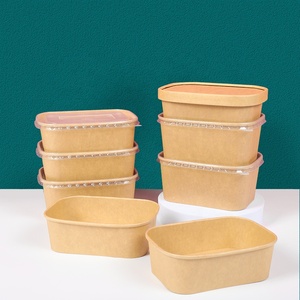 Bát và đĩa giấy kraft sinh học dùng một lần thân thiện với môi trường, có nắp nổi, bán buôn - Product Image 1