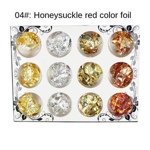 Nail Art Quatre Couleurs <span class=keywords><strong>Or</strong></span> Argent Feuille Coucher de Soleil Rouge Plastique Platine Papier Cristal <span class=keywords><strong>Boue</strong></span> 2D Luxe Ecologique Manucure Paillettes - Product Image 4