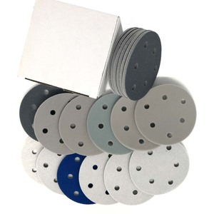 Disque de ponçage en mousse de 5 pouces à 6 trous avec fixation auto-agrippante, abrasif, pour ponçage humide et sec, idéal pour le métal, le bois et le polissage de meubles - Product Image 1