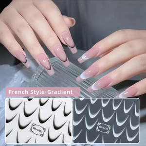 Autocollants d'Ongles Dégradés Colorés pour French Manucure, Forme Amande, Décalcomanies d'<span class=keywords><strong>Art</strong></span> Ongulaire, Accessoires, Faux Ongles French à Coller - Product Image 6