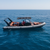 Bateau gonflable côtelé de luxe avec toilettes, 28 pieds, coque en aluminium 860