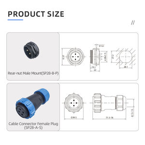 ปลั๊กสำหรับการบินของ SP28น๊อต IP68กันน้ำ<span class=keywords><strong>2</strong></span> <span class=keywords><strong>3</strong></span> 4 5 6 7 8 9 10 12 14 16ขาเสียบปลั๊กไฟฟ้า - Product Image 4