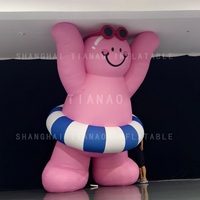 Poupée gonflable avec cercle de natation poupée rose gonflable mascotte de dessin animé gonflable pour la décoration ou la publicité