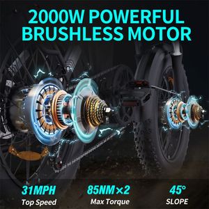 2000W High-Speed Electric Motorcycle for Adults Shimano 7 Speed Gears with Central Motor Smart Electronic 48v Lithium Battery - Product Image 6