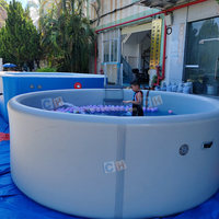 Piscine gonflable Drop Stitch 4m, piscine ronde portable hors sol pour la famille, jardin