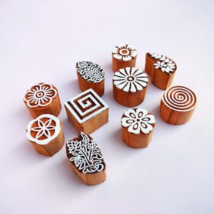 <b>Hand</b> Carved Floral <b>Wooden</b> Block Printing Stamp for Indian Textile Art and Creative Crafts - Product Image 5