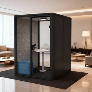 Cabina de Oficina Insonorizada, Rectangular, con Marco de Aluminio, Diseño Minimalista Independiente, con Iluminación LED, para Trabajo Remoto y Online - Product Image 1