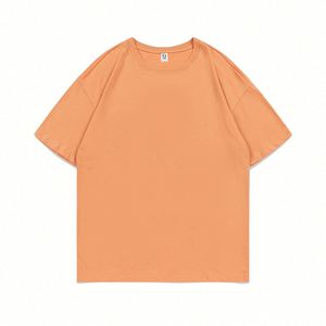 T-shirt en coton pur avec logo personnalisé, de haute qualité, couleur unie, col rond, style décontracté, design de logo personnalisé - Product Image 5