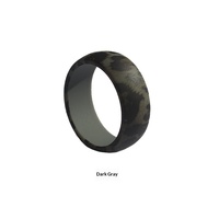 Bague de sport unisexe personnalisée en silicone imprimé léopard de 87 mm de large, noire/grise, style européen et américain