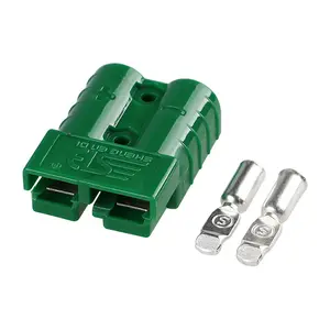 50A 600V Green Forklift Charger Battery Connector Charging Plug High-Power Connector Battery Terminal Connector Plug