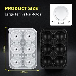 Moule à glaçons 3D LifeTop en forme de balle de tennis, grand moule à glaçons en silicone amusant pour <span class=keywords><strong>whisky</strong></span> avec entonnoir pour cocktails, bourbon, brandy, <span class=keywords><strong>whisky</strong></span> - Product Image 3