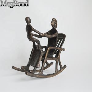 Peralatan makan Mini ukiran perunggu kecil abstrak kerajinan logam gaya cinta patung ibu dan anak untuk hadiah Hari Ibu - Product Image 4