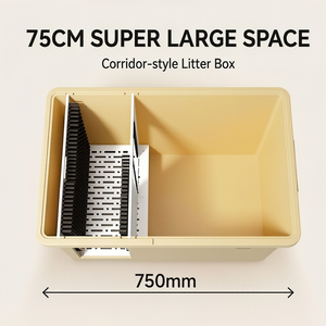 Bac à litière pour chat entièrement fermé XXL, design <span class=keywords><strong>anti</strong></span>-odeur et <span class=keywords><strong>anti</strong></span>-éclaboussures, avec brosse de toilettage pour poils lâches, <span class=keywords><strong>anti</strong></span>-trace - Product Image 2