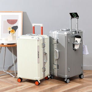 Valise cabine en fer, chariot à bagages, armoire de rangement, bagage cabine avec enveloppe métallique, valise grande taille pour femmes pour les voyages - Product Image 2