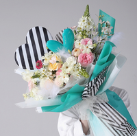 Papier d'emballage pour bouquet, papier d'emballage pour fleurs de couleur dégradée, populaire et esthétique, imperméable, pour l'emballage de cadeaux floraux quotidiens