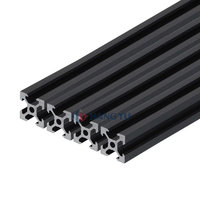 Profilés d'extrusion en aluminium noir T-slot 6063 T5 2020 pour cadre de table, profilés en aluminium T-slot 20x20 pour imprimantes 3D