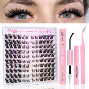 थोक प्राकृतिक DIY लैश एक्सटेंशन सीडी कर्ल क्लस्टर आईलैश एक्सटेंशन कैट आई लेफ्ट+राइट क्लस्टर आईलैश लैश विस्पी किट - Product Image 2