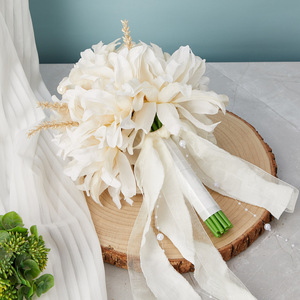 Fleur artificielle blanche pour la décoration de mariage, bouquet de mariée, rose, Saint-Valentin, fête des mères, fleurs artificielles en rose - Product Image 3