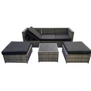 Modern Comfortable 6 PCS Rattan Sectional Sofa Steel Frame Waterproof Set Cushions for Outdoor Hotel Use Durable Garden - Product Image 1