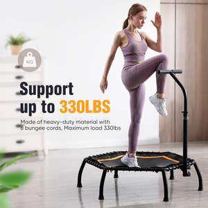 Trampolín Elástico <span class=keywords><strong>Profesional</strong></span> Silencioso de 40 Pulgadas, Plegable, <span class=keywords><strong>Mini</strong></span> Trampolín de Fitness con Barra en T Ajustable, Alta Capacidad de 330 Libras - Product Image 3