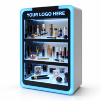 Vitrine d'exposition en acrylique personnalisée à 3 niveaux avec LED RGB, présentoir en acrylique pour boutique de tabac, étagère d'exposition en acrylique