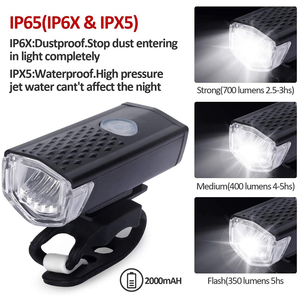 Juego de Luces Recargables USB al por Mayor, Resistentes al Agua, Accesorios para Bicicleta, Luces Delanteras y Traseras - Product Image 3