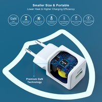 Chargeur double port au design familial, super rapide, 3 broches, 25W, chargeur portable GaN pour Samsung
