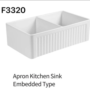 Fregadero de Cocina Empotrado de Cerámica Blanca CR A3318, de un Solo Tazón, Estilo Rústico - Product Image 3