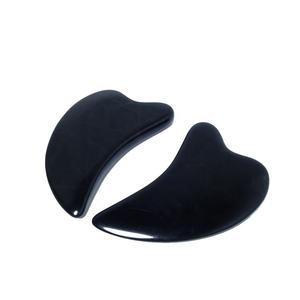 黒砭石マッサージツール 刮痧スプーン リフレクソロジー スティック 刮痧石 しわ防止 フェイスリフト 目元と顔用 - Product Image 5