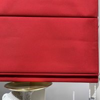 Rideaux plissés romains modernes élégants en tissu polyester/rayonne/lin rouge occultant avec cantonnière intégrée à cordon perlé, orange