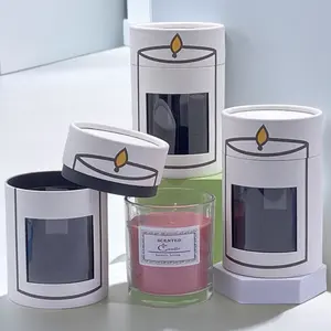 Custom Retail Paper Jar Packaging Product Candle Bottle Container Cilindro Papelão Embalagem CAIXA Com Tampa